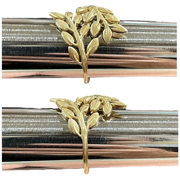 Vintage Golden Brass Fern Leaf Ring Size 5.75 - Picture 3 of 9